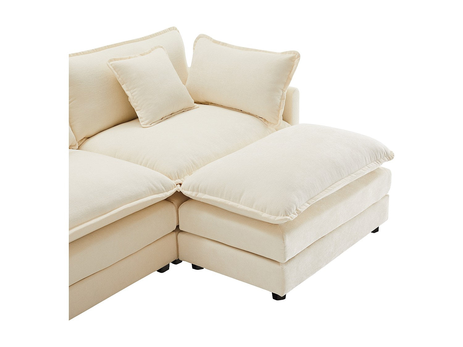Canapé modulable 3 places beige tissu