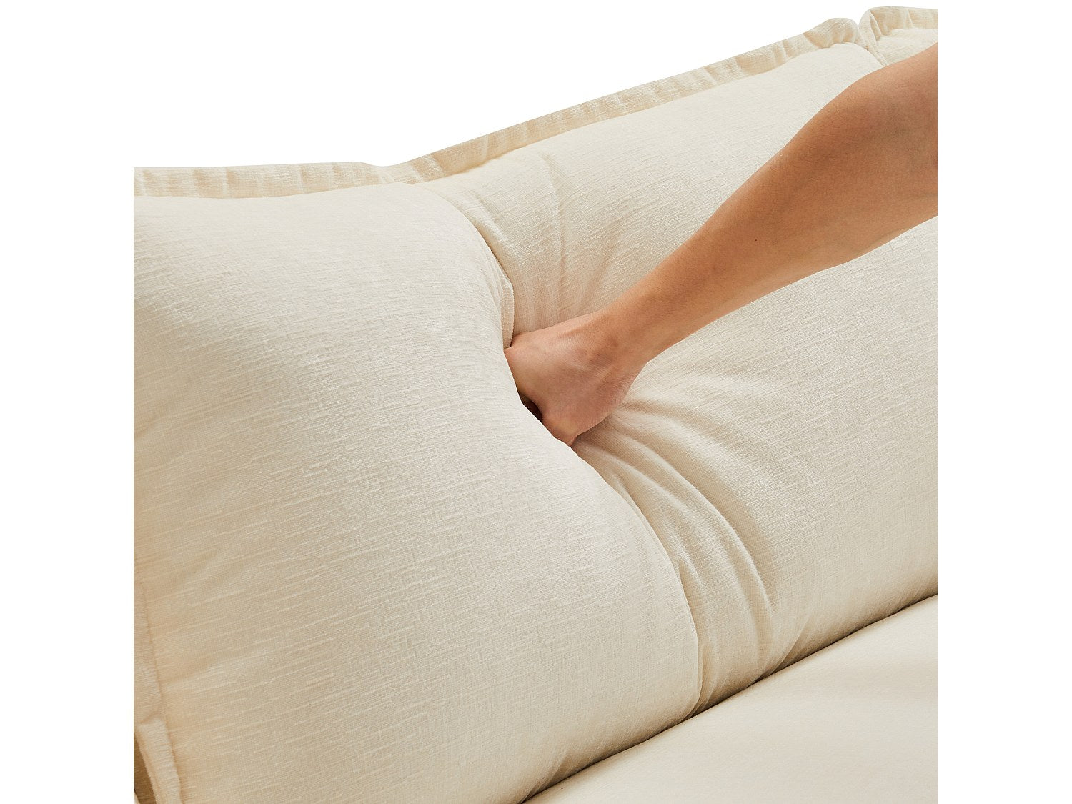 Canapé modulable 3 places beige tissu