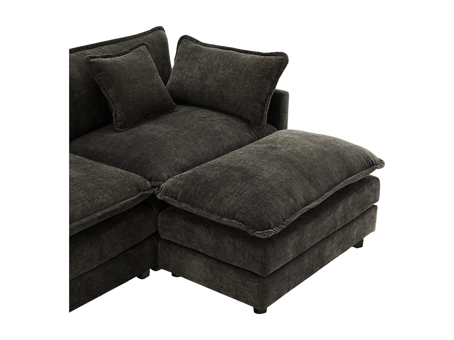 Canapé modulable 3 places gris tissu