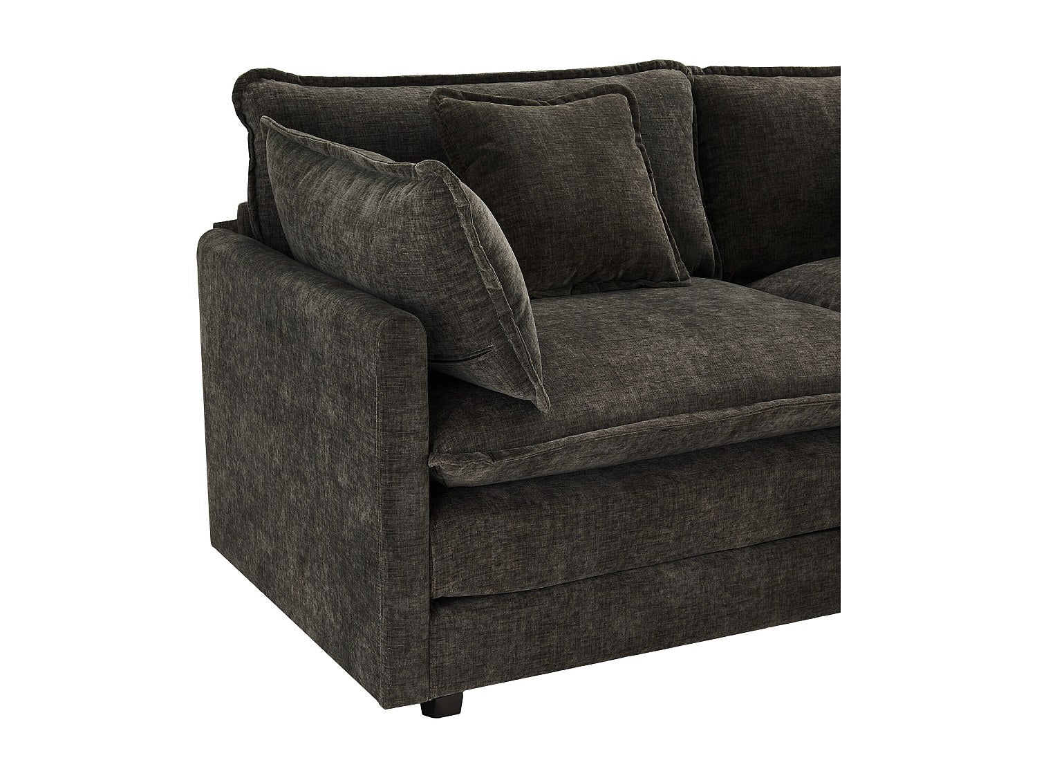 Canapé modulable 3 places gris tissu