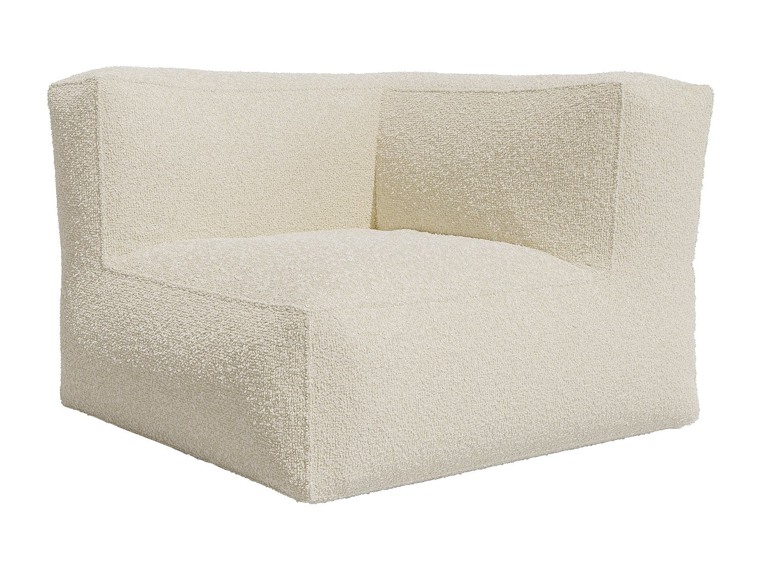 Pouf pour canapé modulable blanc tissu