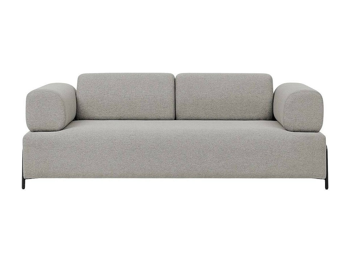 Canapé modulable 3 places gris tissu