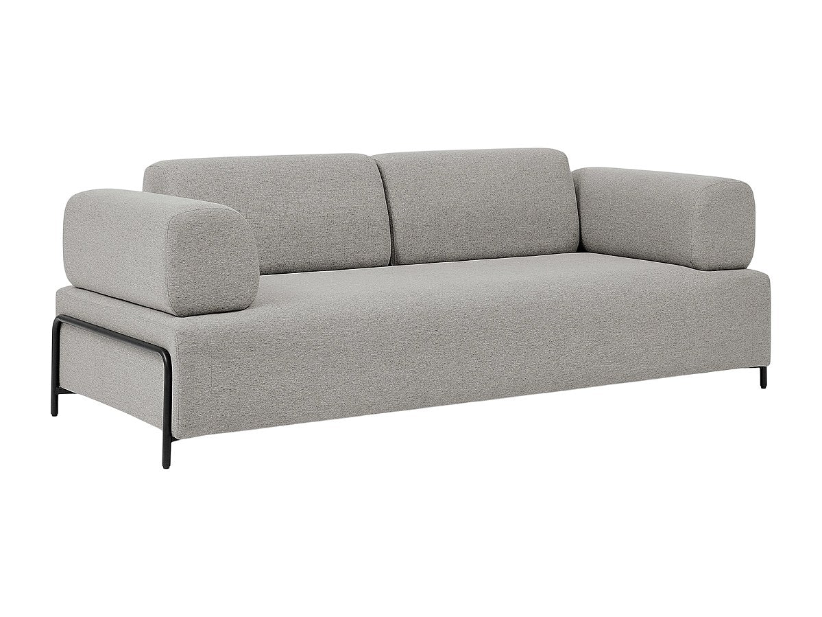 Canapé modulable 3 places gris tissu