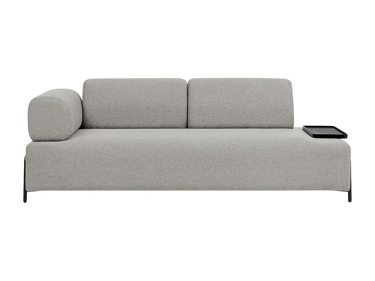 Canapé modulable 3 places gris tissu