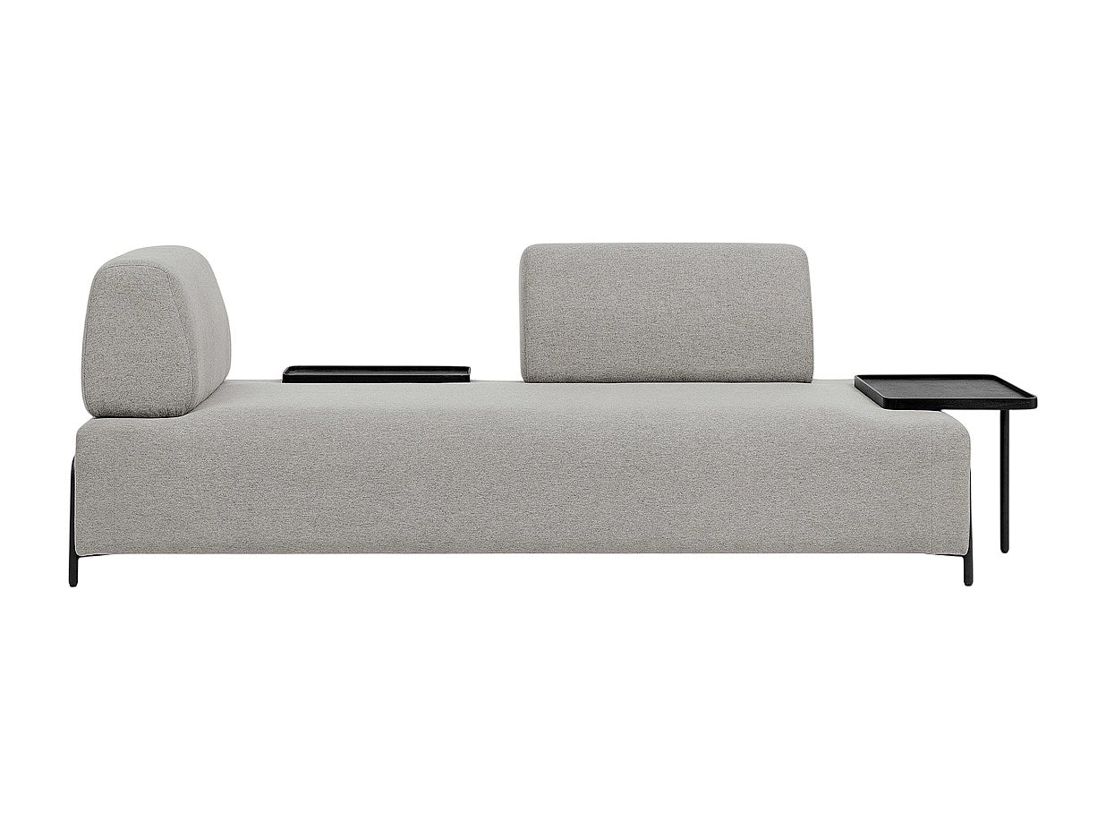 Canapé modulable 3 places gris tissu