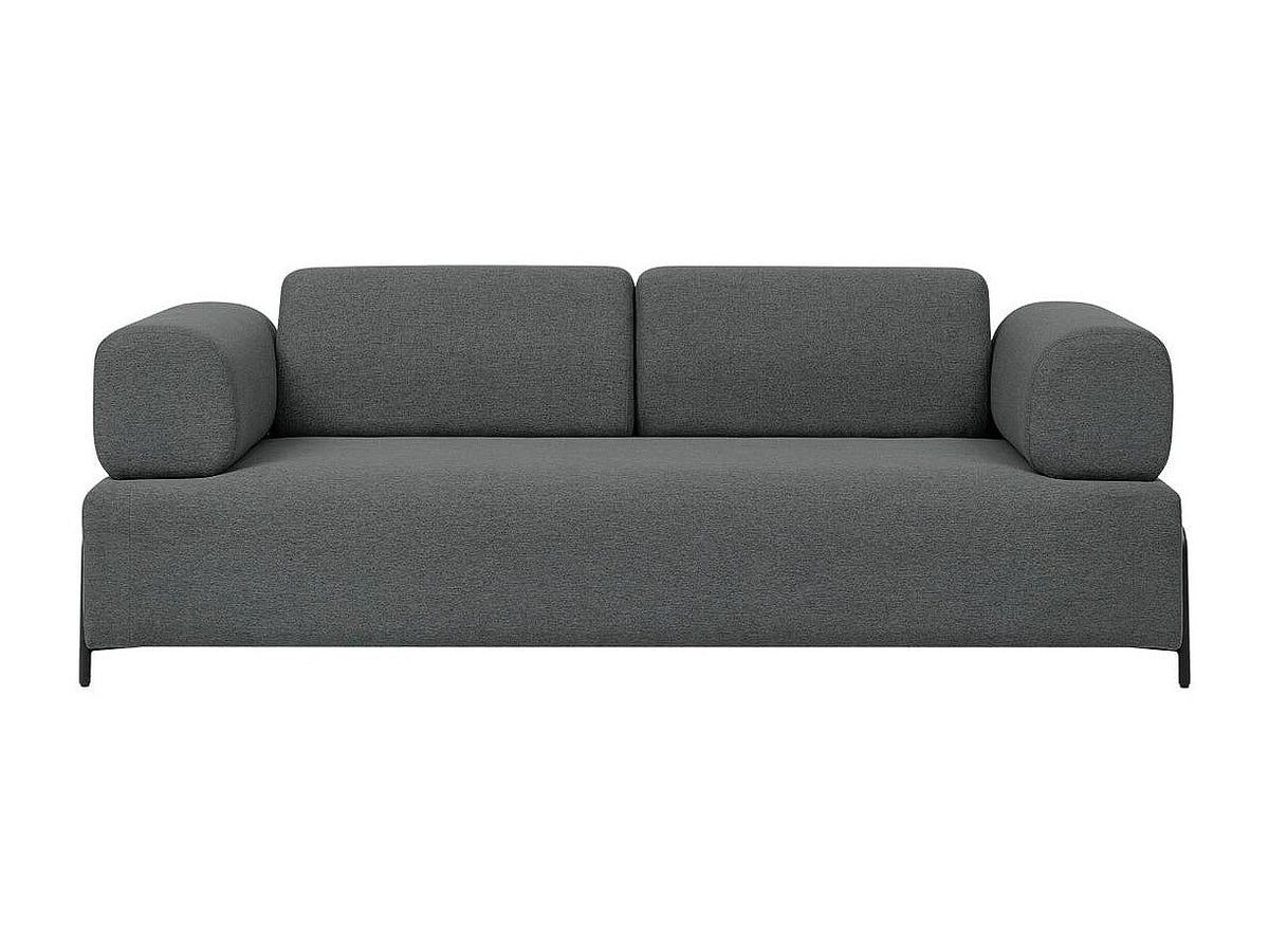 Canapé modulable 3 places gris tissu