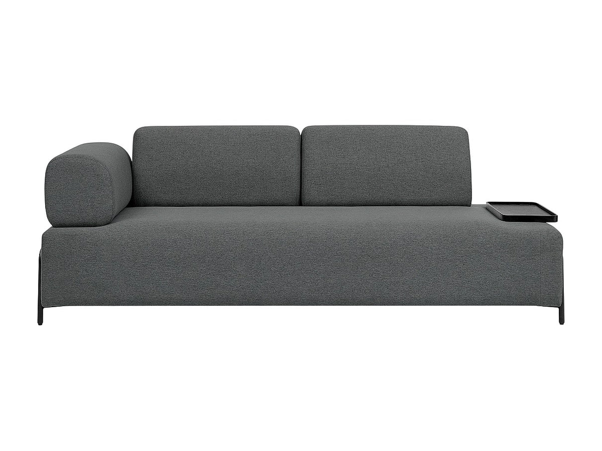 Canapé modulable 3 places gris tissu
