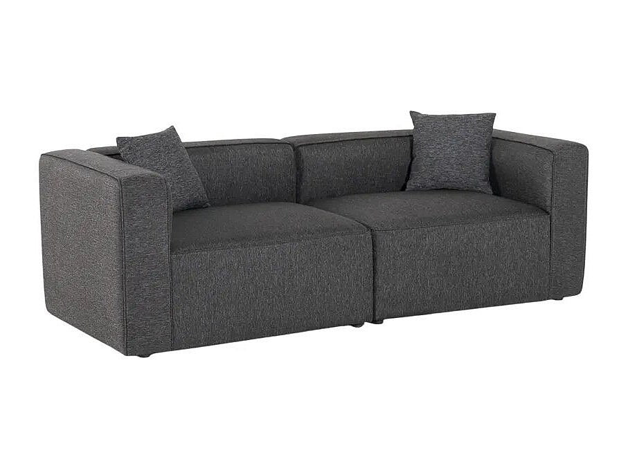 Canapé modulable 3 places gris tissu