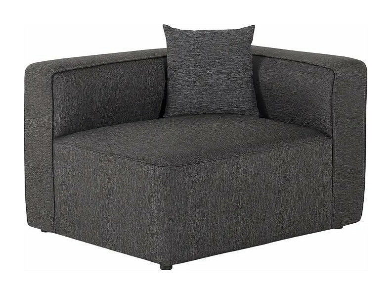Méridienne pour canapé modulable 3 places gris tissu