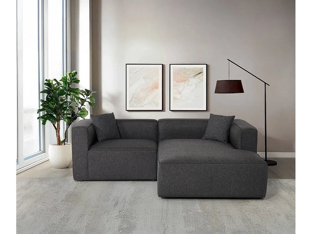 Canapé modulable 3 places gris tissu