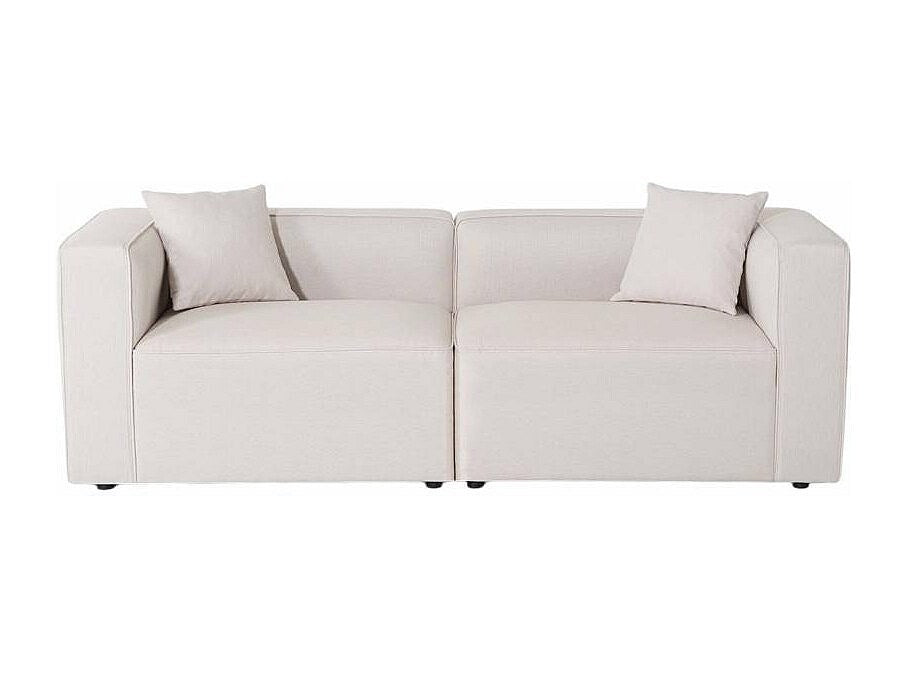 Canapé modulable 3 places beige tissu