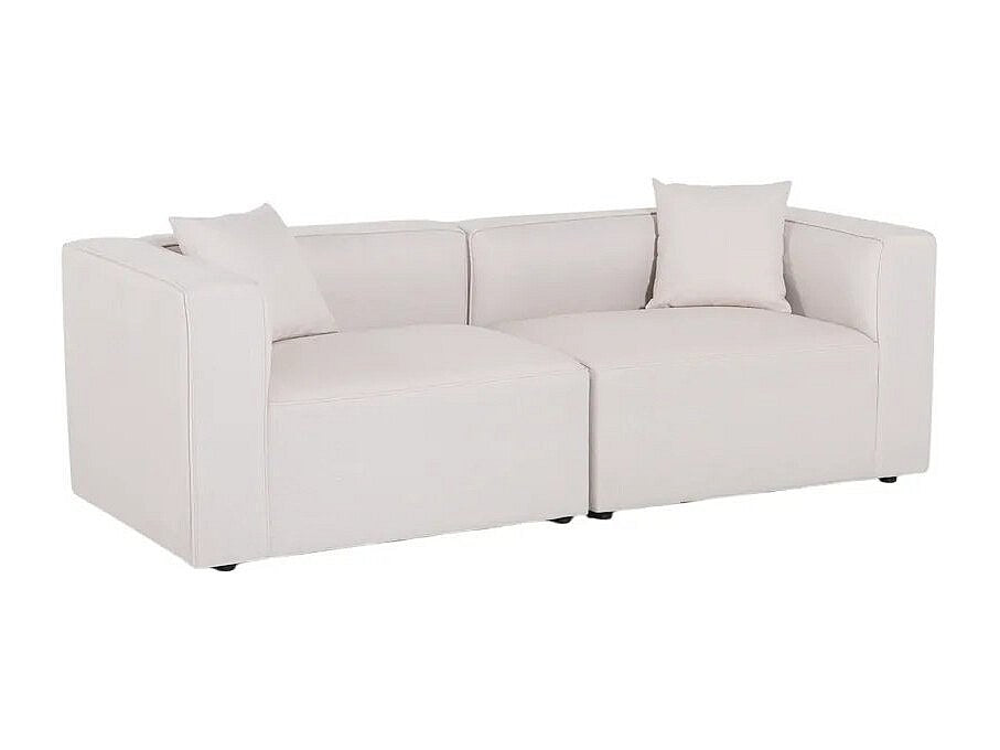 Canapé modulable 3 places beige tissu