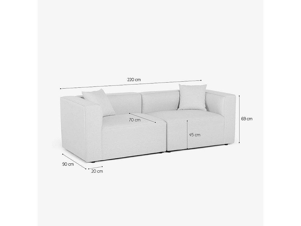 Canapé modulable 3 places beige tissu