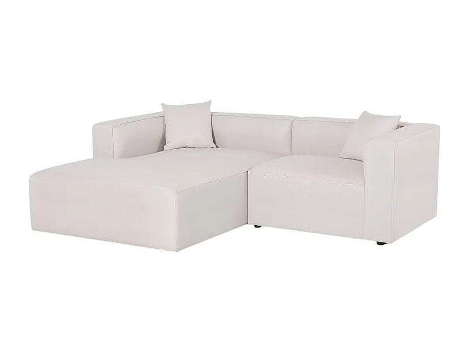 Méridienne pour canapé modulable 3 places beige tissu