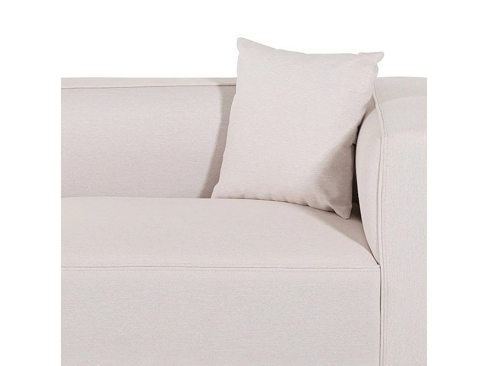 Méridienne pour canapé modulable 3 places beige tissu