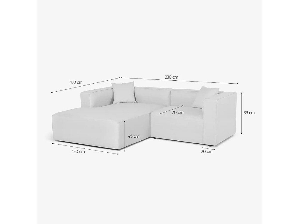 Méridienne pour canapé modulable 3 places beige tissu