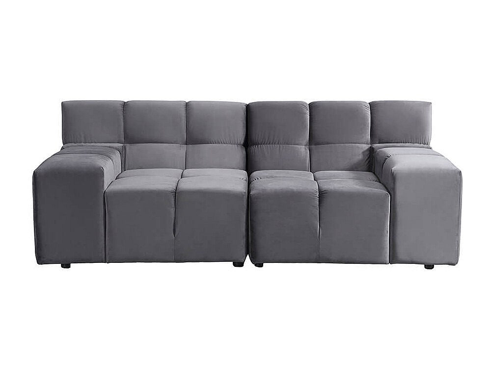 Angle pour canapé modulable 4 places gris tissu