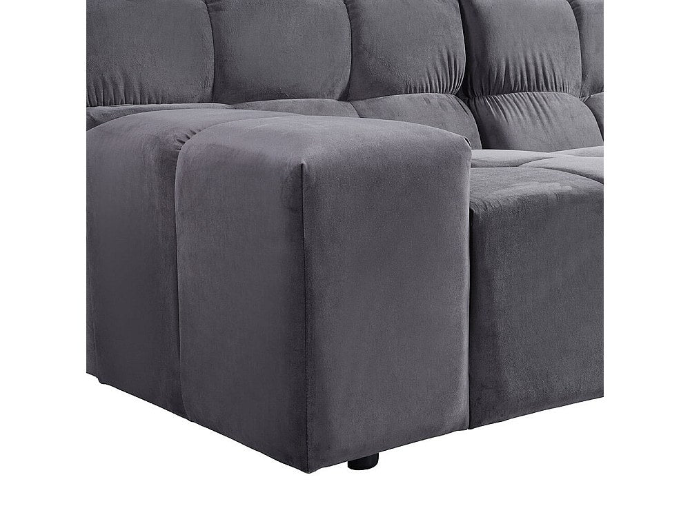 Angle pour canapé modulable 4 places gris tissu