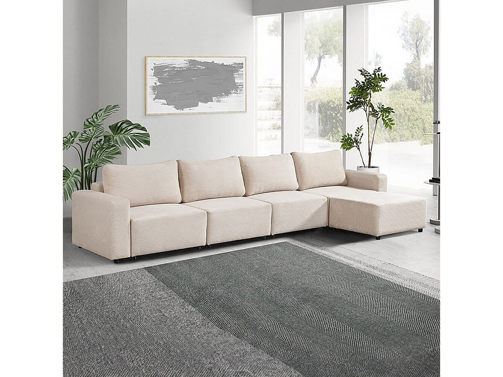 Canapé modulable convertible beige tissu