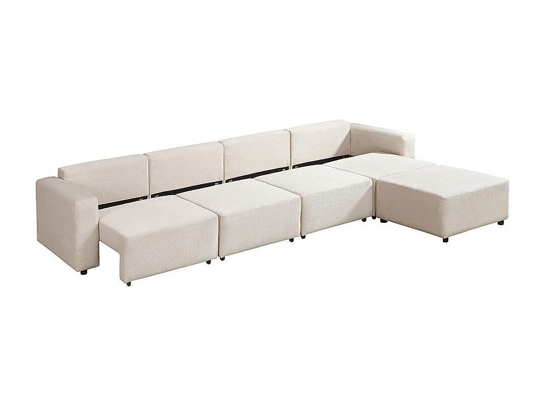 Canapé modulable convertible beige tissu