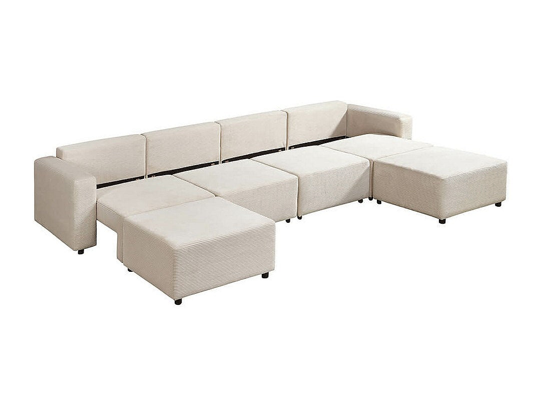 Canapé modulable convertible beige tissu