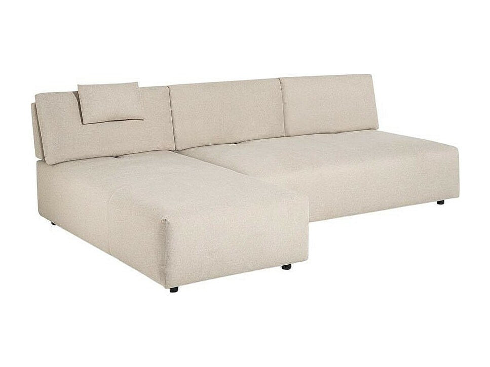 Méridienne pour canapé modulable 3 places beige tissu