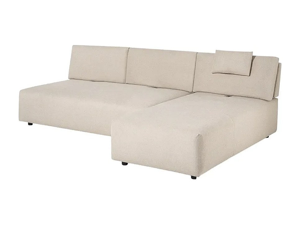 Méridienne pour canapé modulable 3 places beige tissu