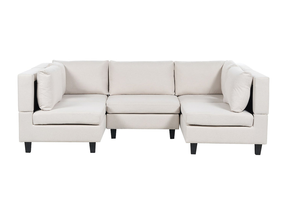 Canapé modulable 5 places beige tissu