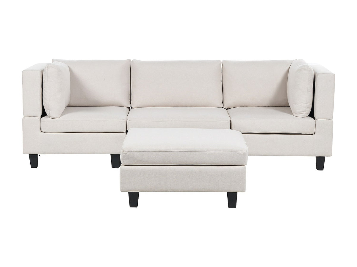 Canapé modulable 3 places beige tissu
