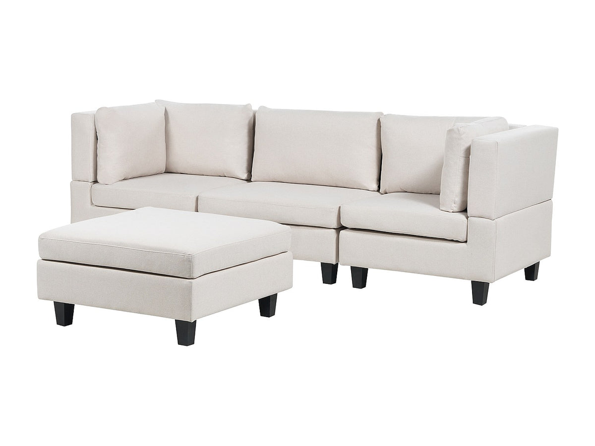 Canapé modulable 3 places beige tissu