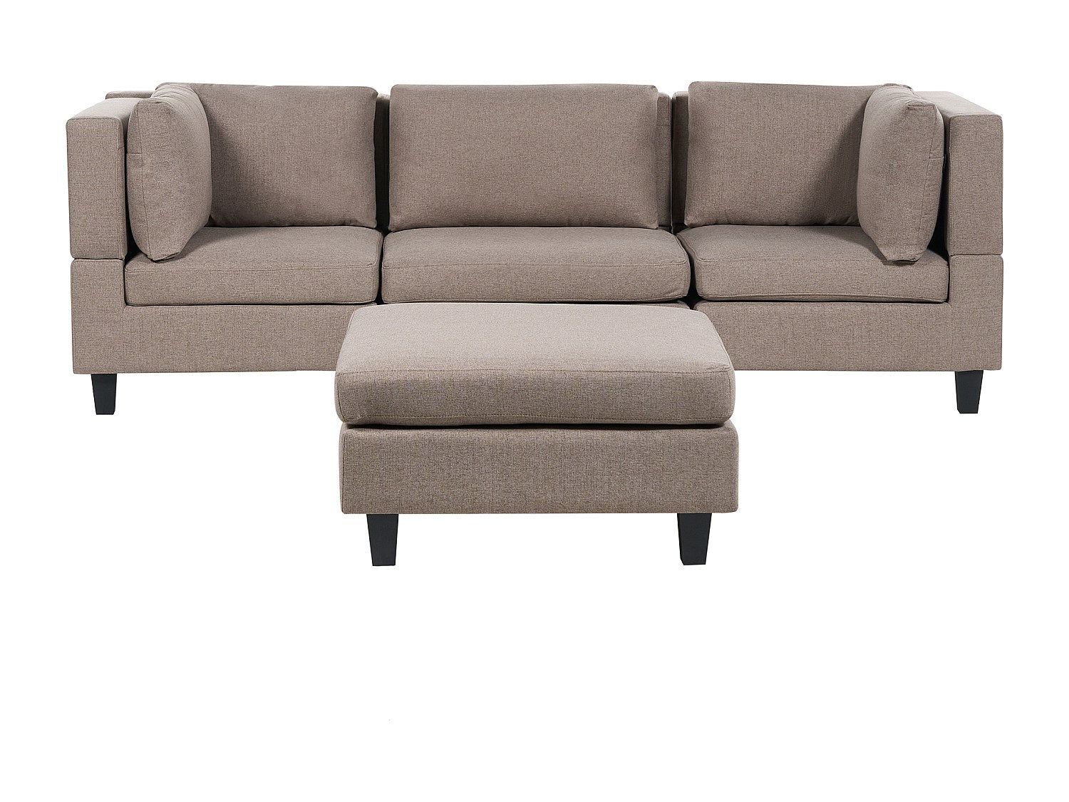 Canapé modulable 3 places marron tissu