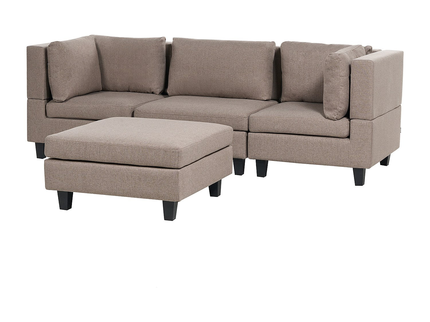 Canapé modulable 3 places marron tissu