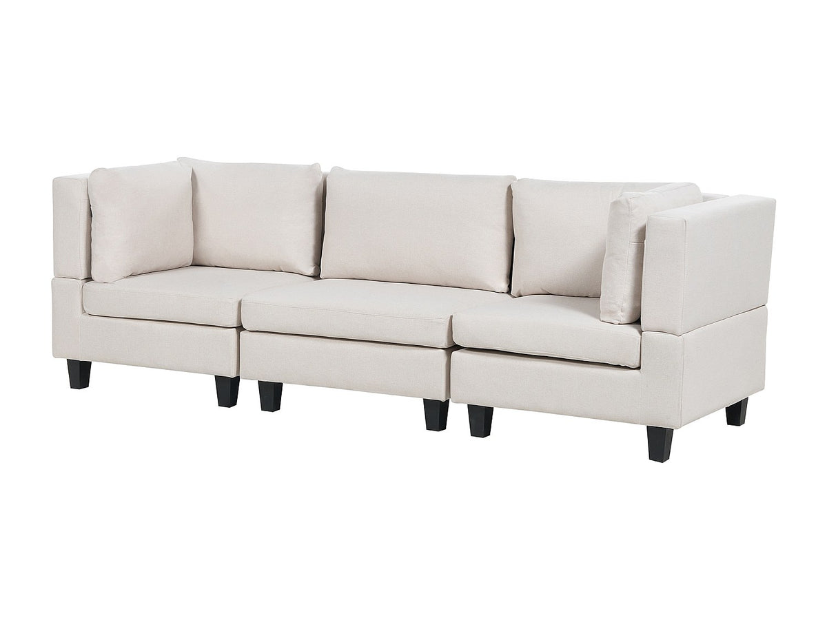 Canapé modulable 3 places beige tissu