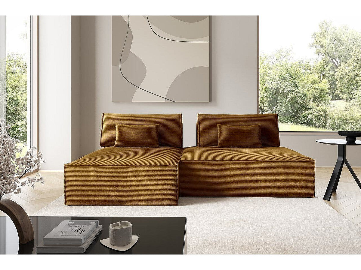 Canapé modulable jaune tissu