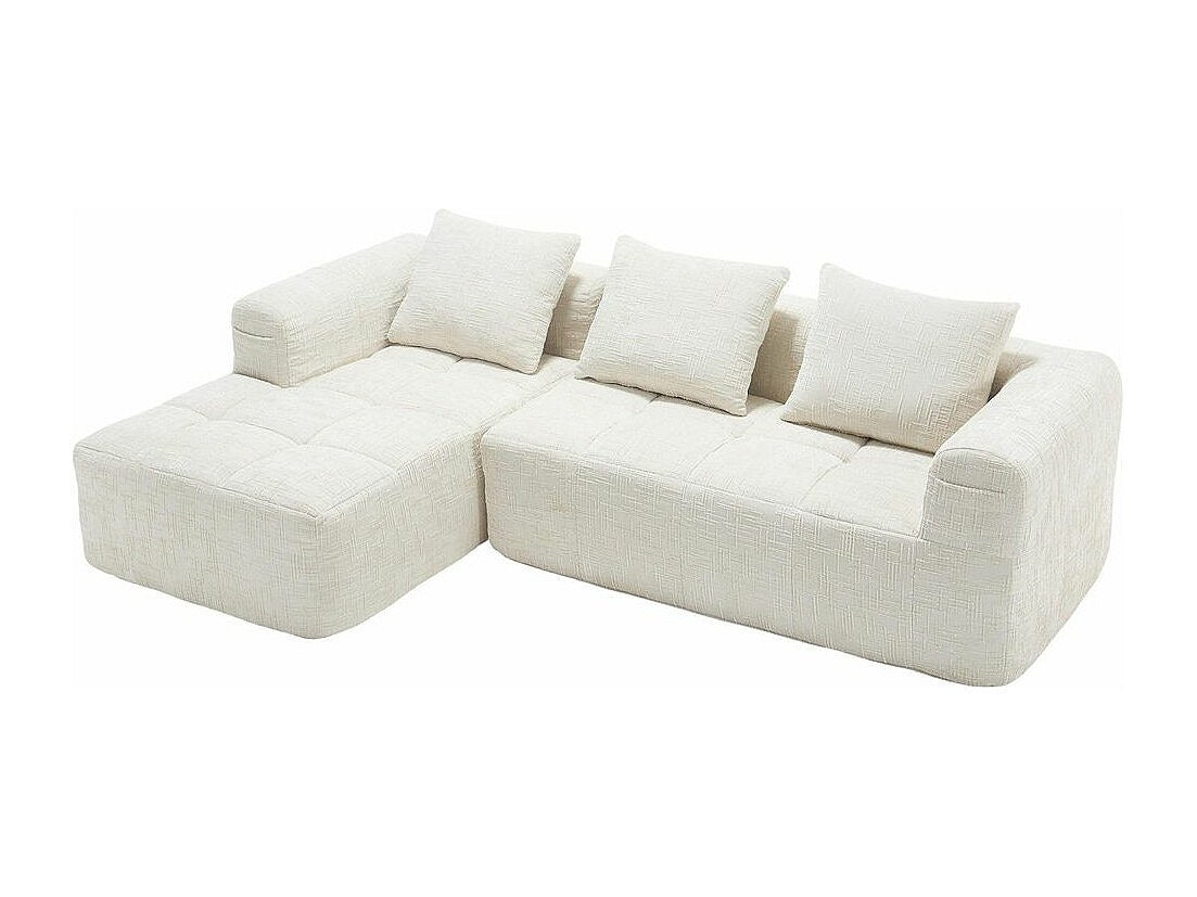 Canapé modulable 3 places beige tissu