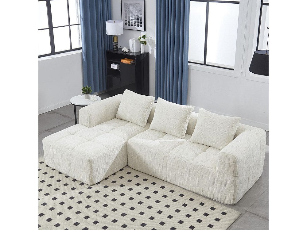 Canapé modulable 3 places beige tissu
