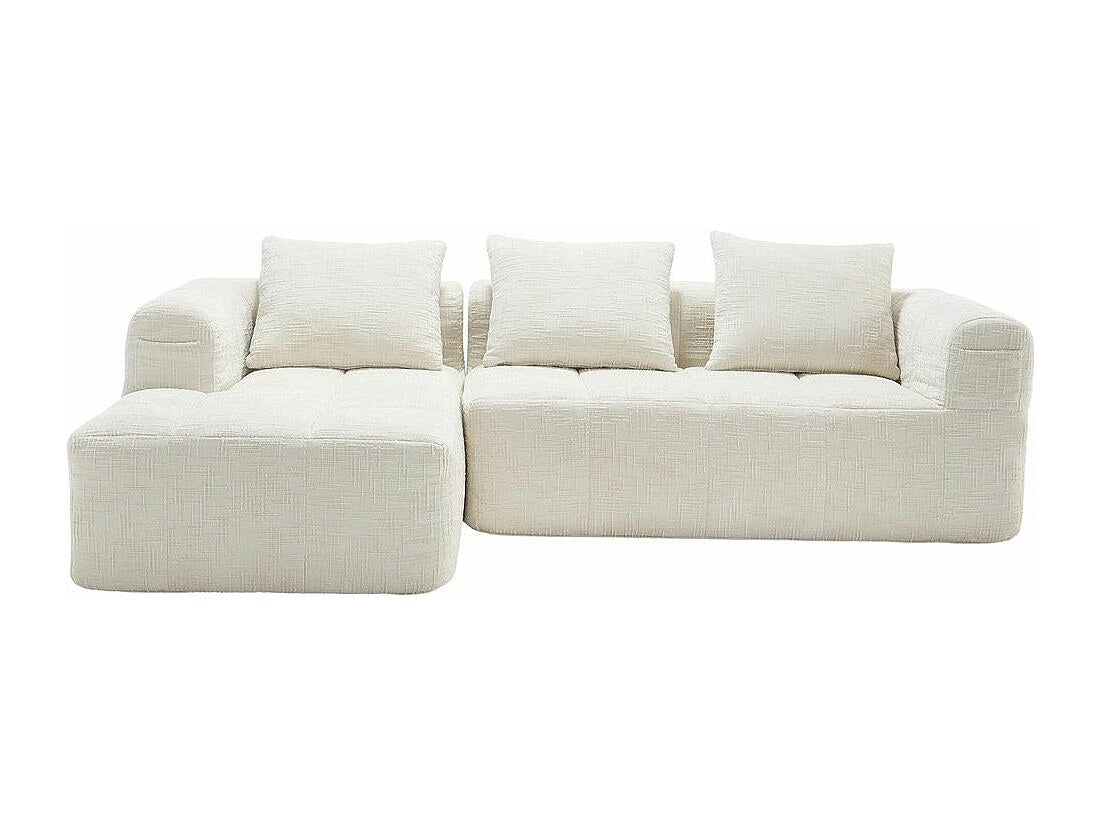 Canapé modulable 3 places beige tissu