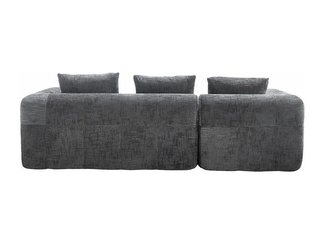 Canapé modulable 3 places gris tissu