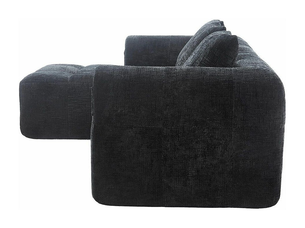 Canapé modulable 3 places noir tissu