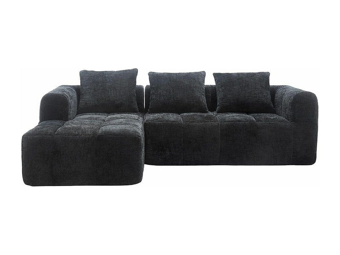 Canapé modulable 3 places noir tissu