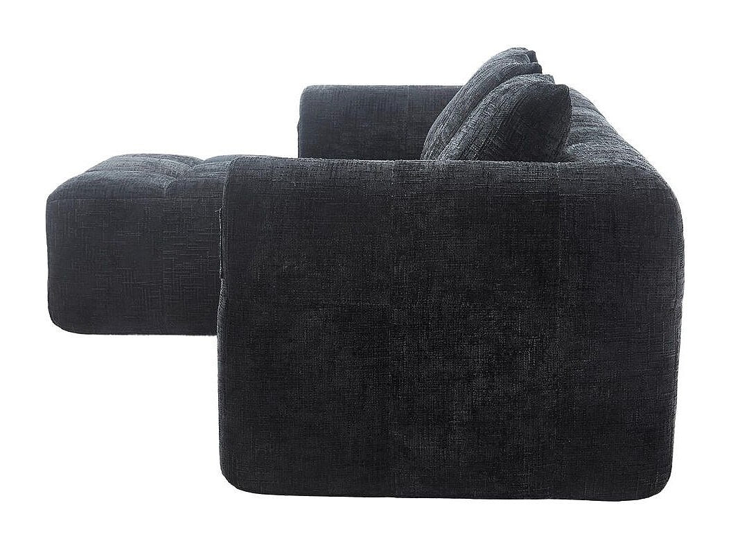 Canapé modulable 3 places noir tissu