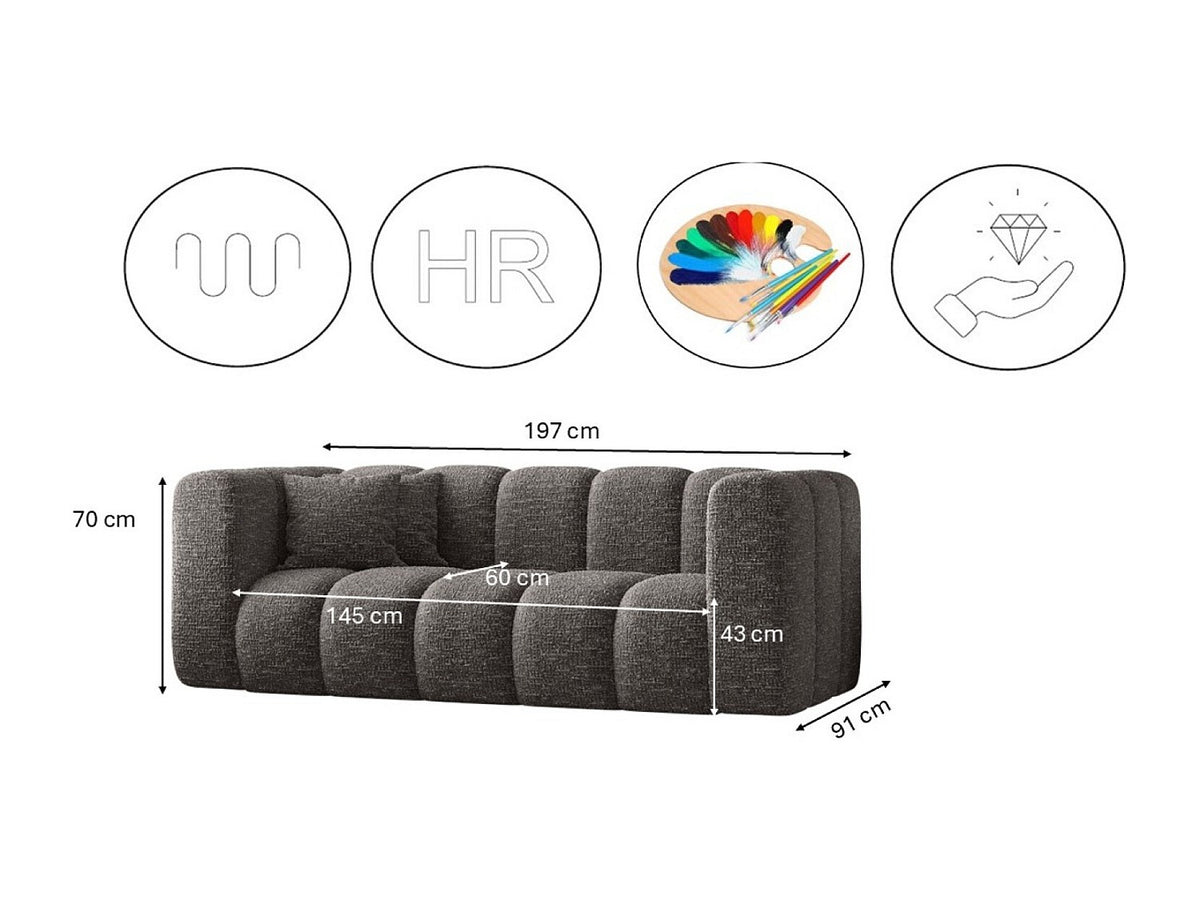 Canapé modulable gris tissu