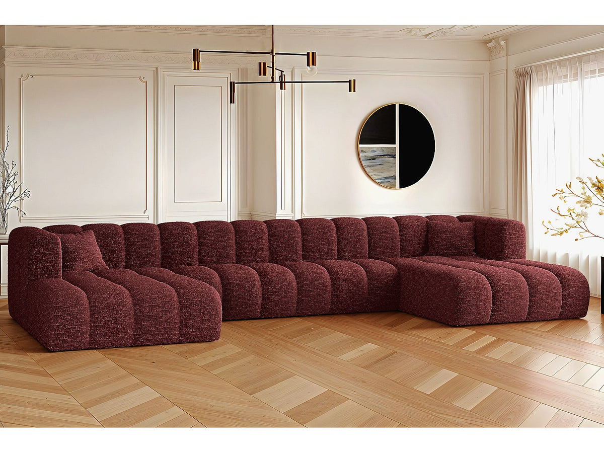 Canapé modulable rouge tissu
