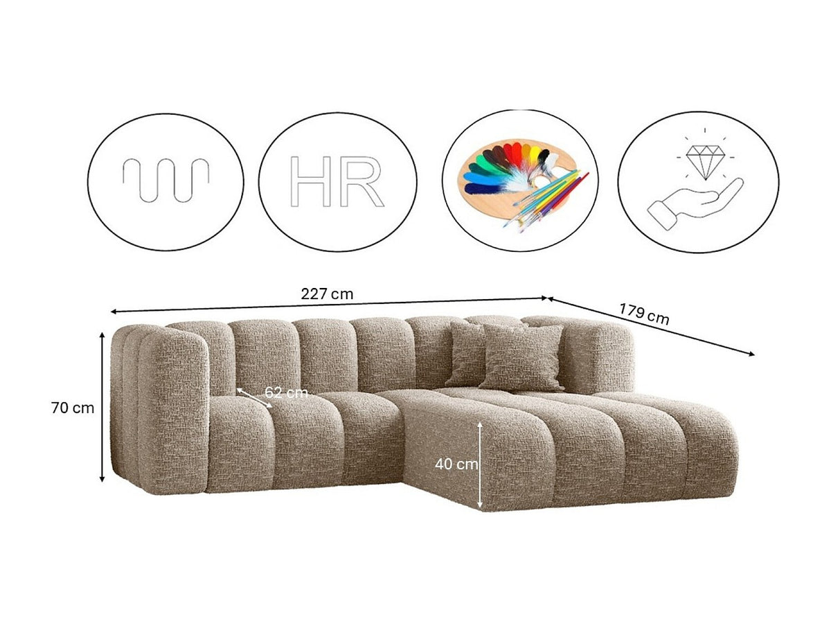 Canapé modulable beige tissu