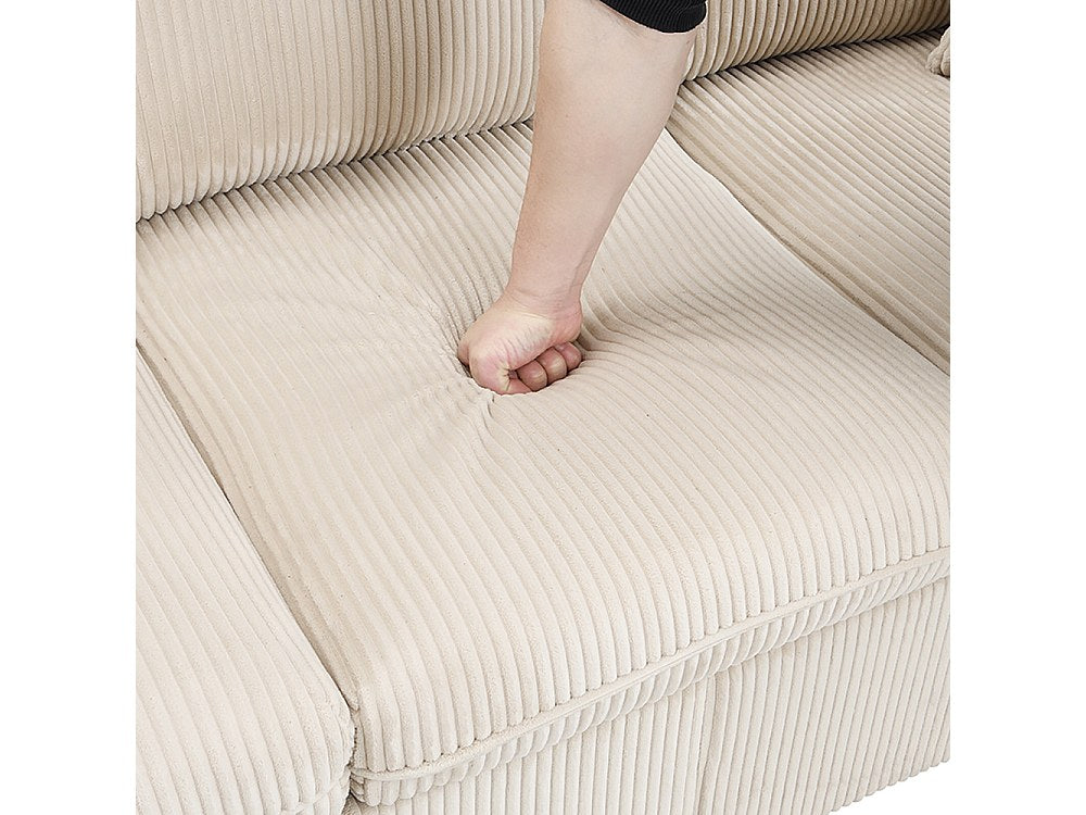 Canapé modulable 3 places beige tissu