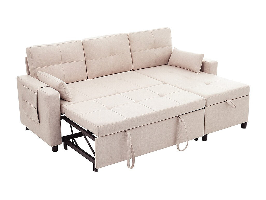 Canapé modulable convertible beige tissu