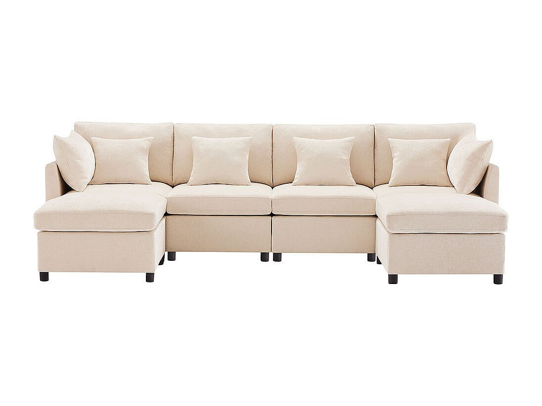 Canapé modulable beige tissu