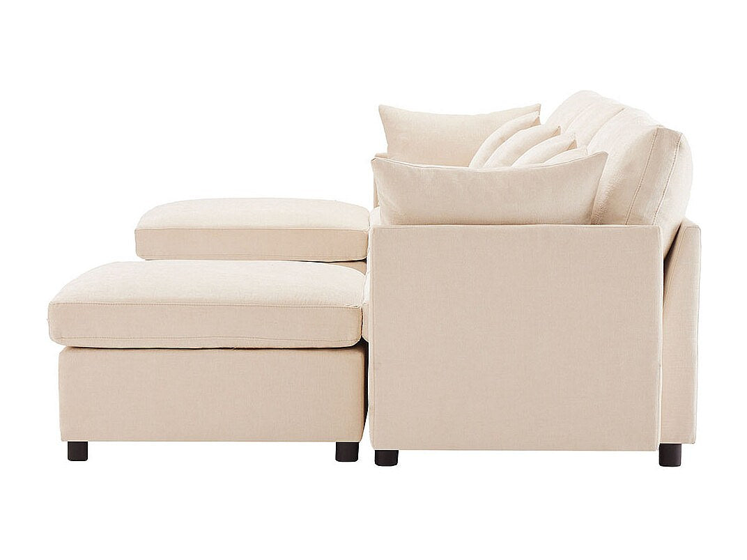 Canapé modulable beige tissu