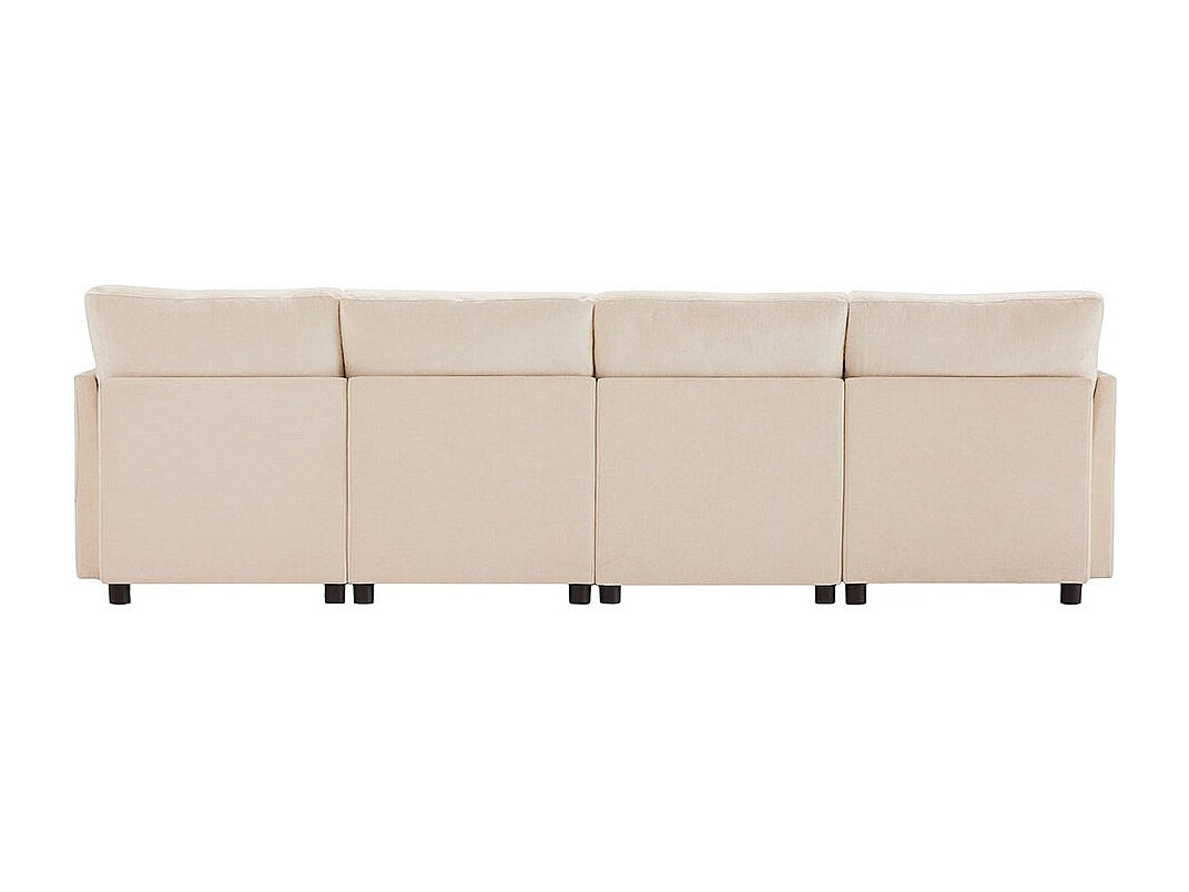 Canapé modulable beige tissu