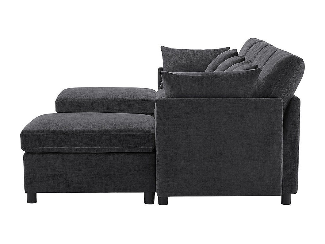 Canapé modulable gris tissu